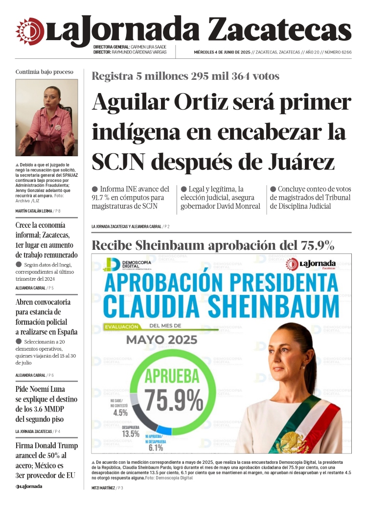 04 de Junio de 2025 – Aguilar Ortiz será primer indígena en encabezar la SCJN después de Juárez