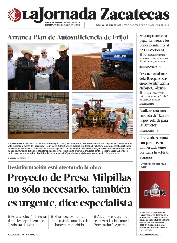 21 de Junio de 2025 – Proyecto de Presa Milpillas no sólo necesario, también es urgente, dice especialista