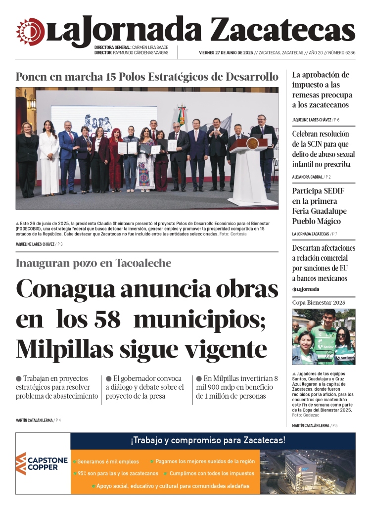 27 de Junio de 2025 – Conagua anuncia obras en los 58 municipios; Milpillas sigue vigente