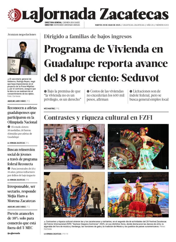 29 de Julio de 2025 – Programa de Vivienda en Guadalupe reporta avance del 8 por ciento: Seduvot