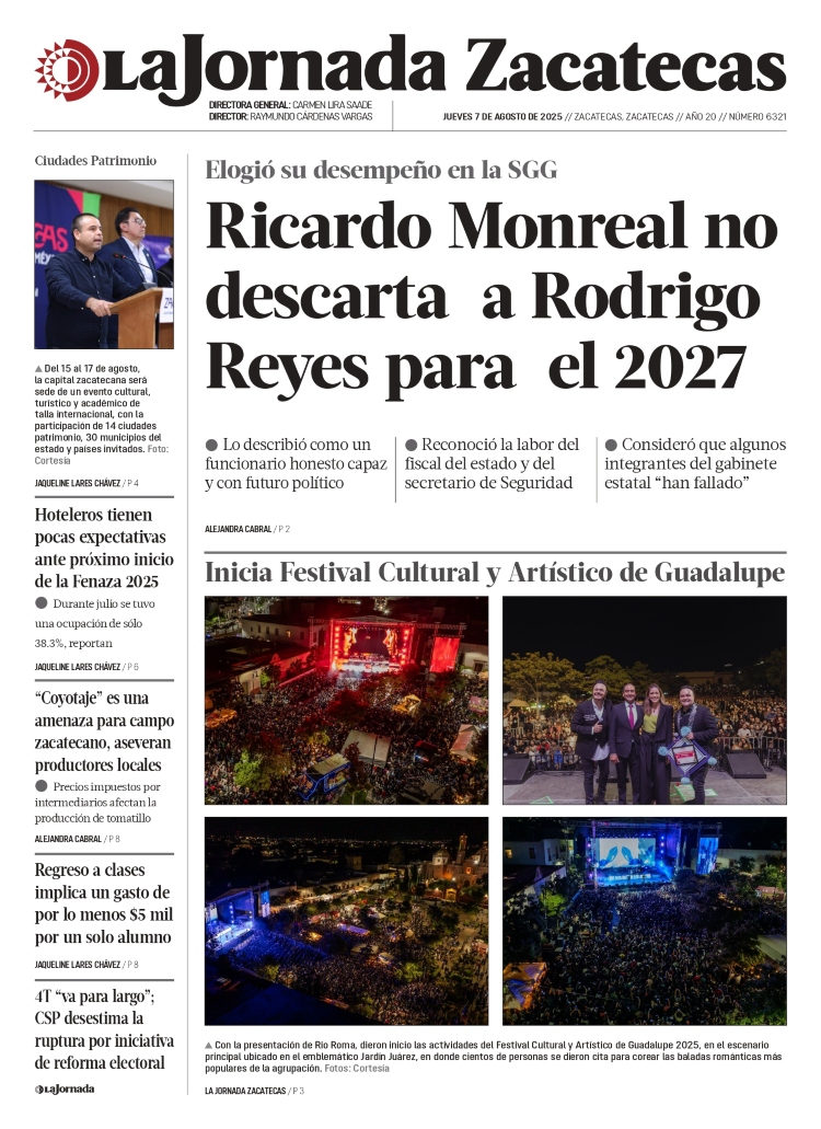 07 de Agosto de 2025 – Ricardo Monreal no descarta a Rodrigo Reyes para el 2027