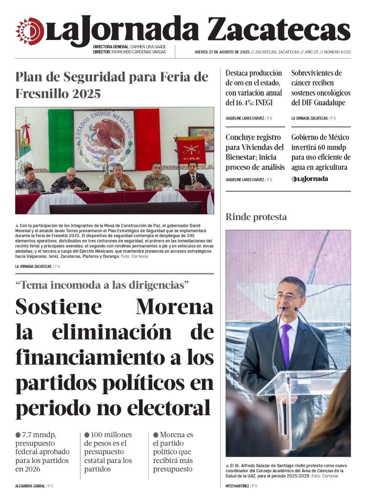 21 de Agosto de 2025 – Sostiene Morena la eliminación de financiamiento a los partidos políticos en periodo no electoral