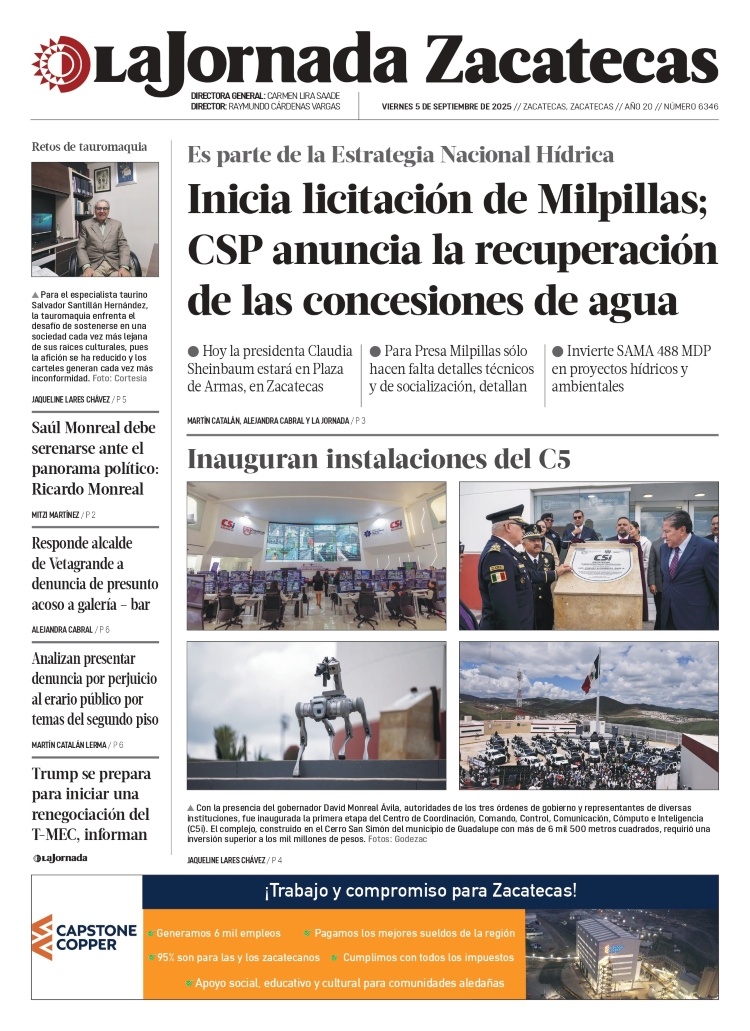 05 de Septiembre de 2025 – Inicia licitación de Milpillas; CSP anuncia la recuperación de las concesiones de agua