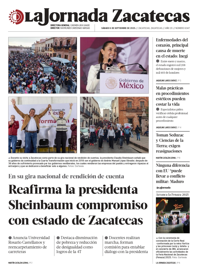 06 de Septiembre de 2025 – Reafirma la presidenta Sheinbaum compromiso con estado de Zacatecas