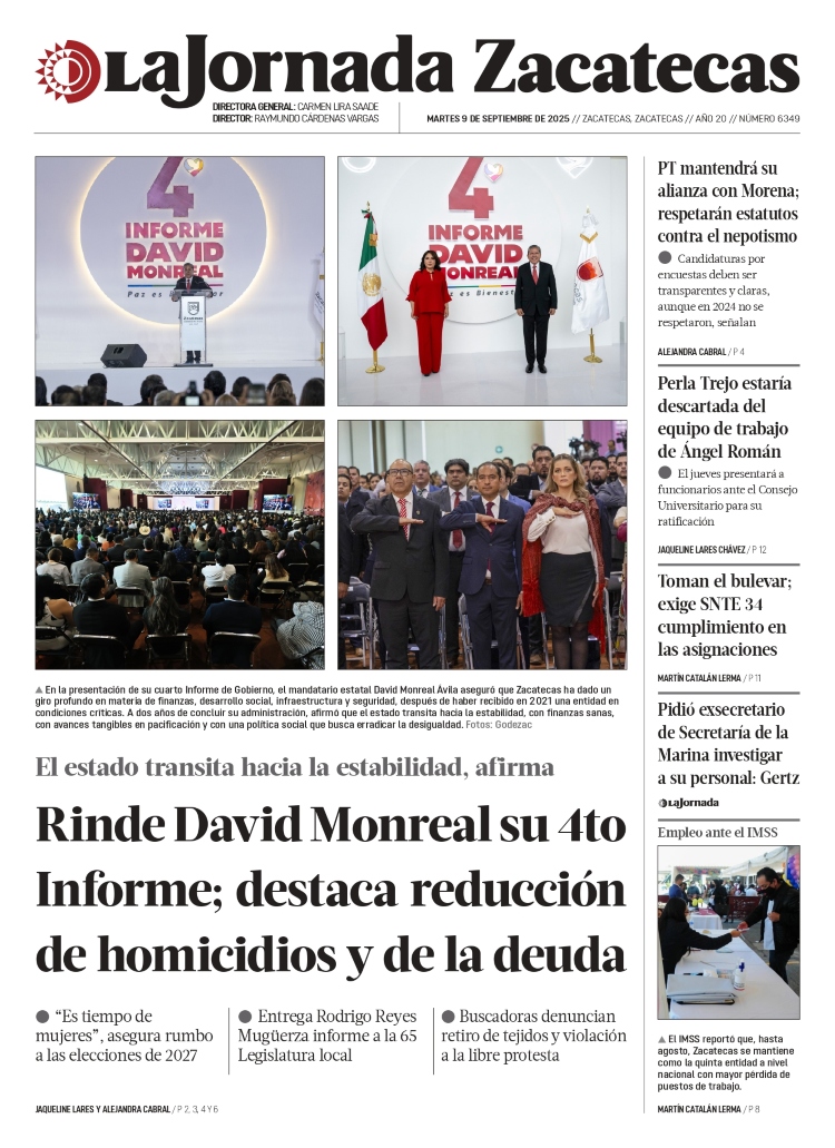 09 de Septiembre de 2025 – Rinde David Monreal su 4to Informe; destaca reducción de homicidios y de la deuda