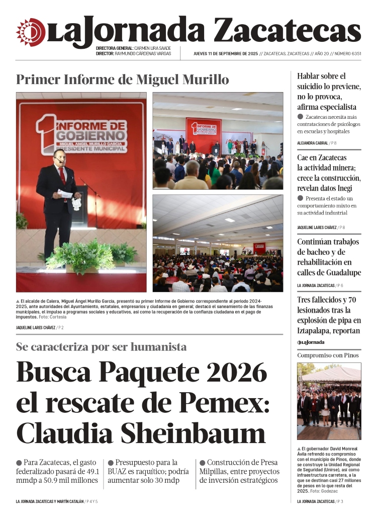 11 de Septiembre de 2025 – Busca Paquete 2026 el rescate de Pemex: Claudia Sheinbaum
