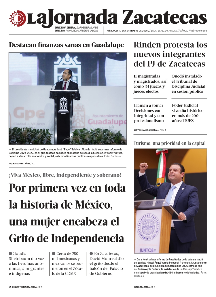 17 de Septiembre de 2025 – Por primera vez en toda la historia de México, una mujer encabeza el Grito de Independencia