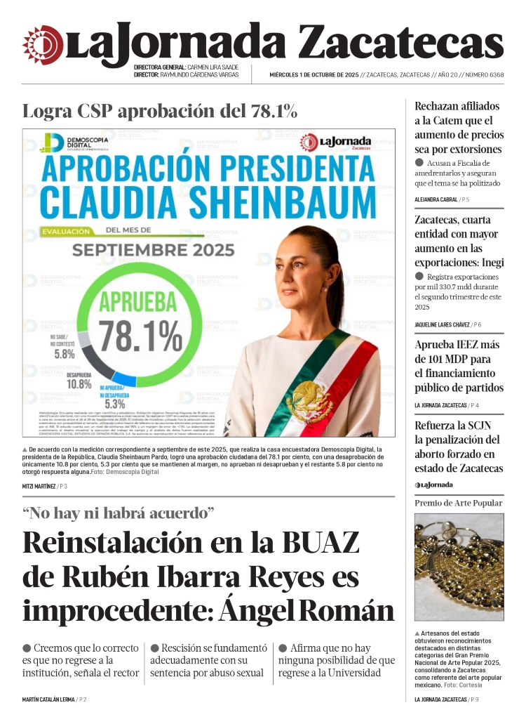01 de Octubre de 2025 – Reinstalación en la BUAZ de Rubén Ibarra Reyes es improcedente: Ángel Román