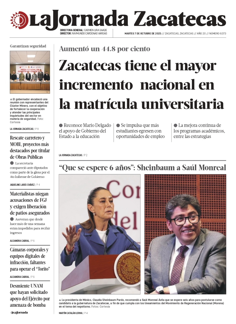 07 de Octubre de 2025 – Zacatecas tiene el mayor incremento nacional en la matrícula universitaria