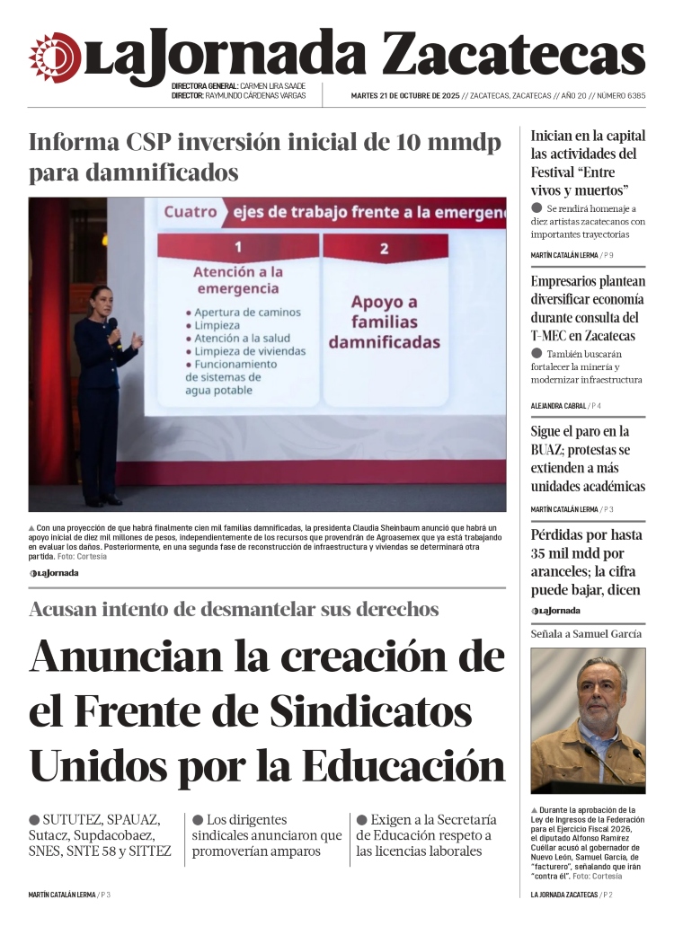21 de Octubre de 2025 – Anuncian la creación de el Frente de Sindicatos Unidos por la Educación