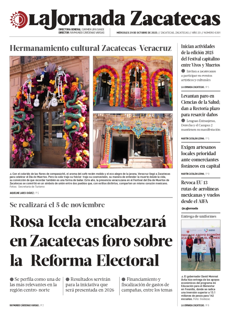 29 de Octubre de 2025 – Rosa Icela encabezará en Zacatecas foro sobre la Reforma Electoral