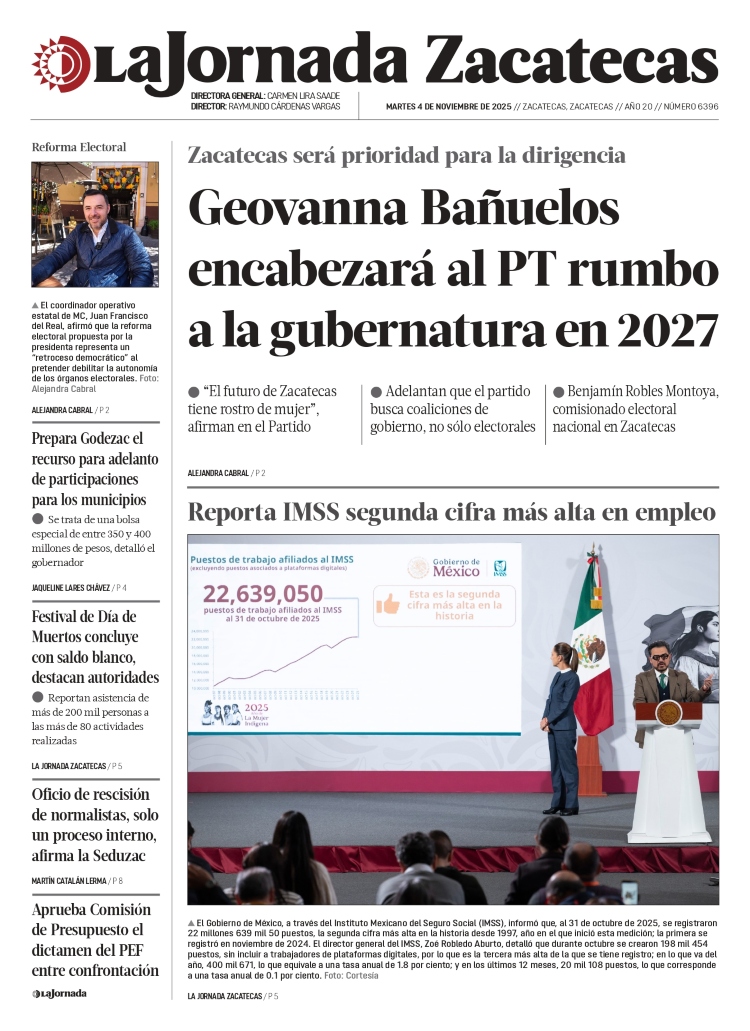 04 de Noviembre de 2025 – Geovanna Bañuelos encabezará al PT rumbo a la gubernatura en 2027