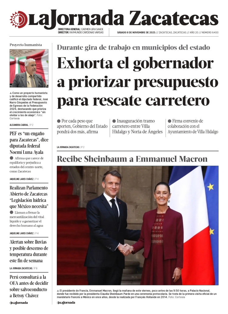 08 de Noviembre de 2025 – Exhorta el gobernador a priorizar presupuesto para rescate carretero