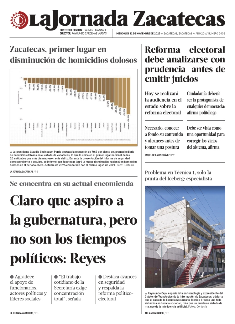 12 de Noviembre de 2025 – Claro que aspiro a la gubernatura, pero no son los tiempos políticos: Reyes