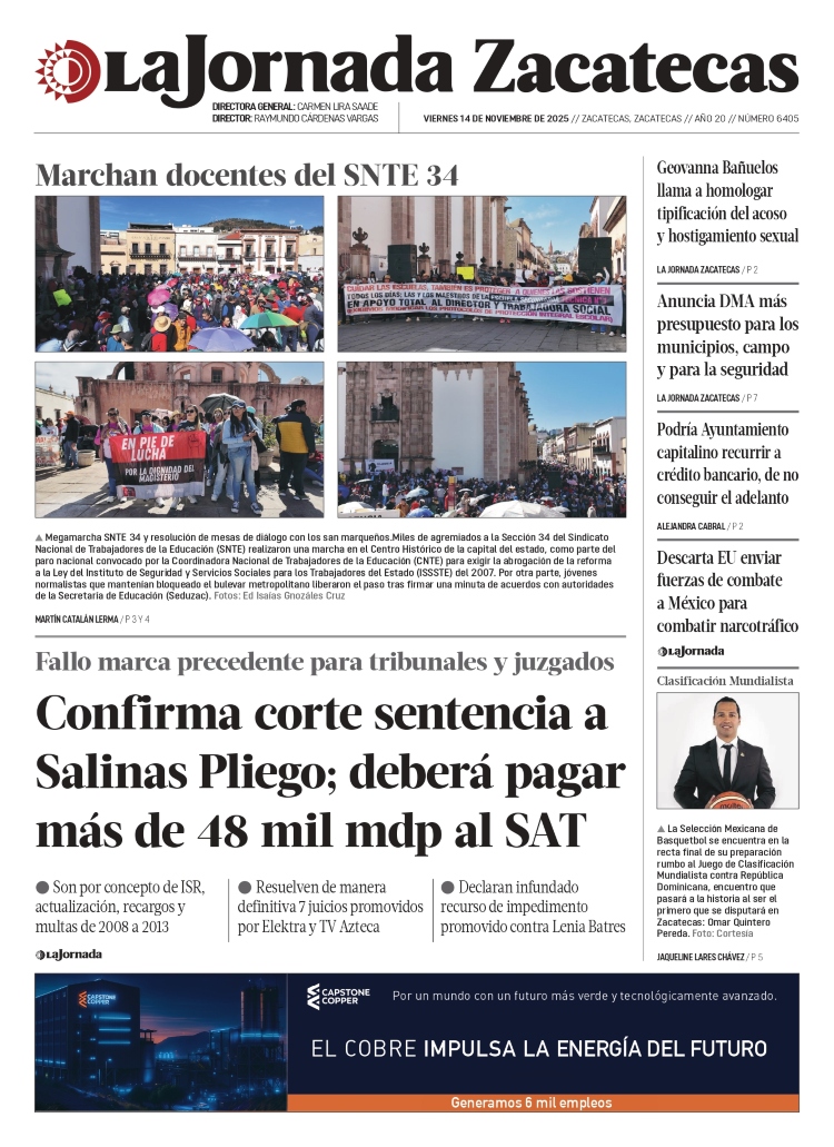 14 de Noviembre de 2025 – Confirma corte sentencia a Salinas Pliego; deberá pagar más de 48 mil mdp al SAT