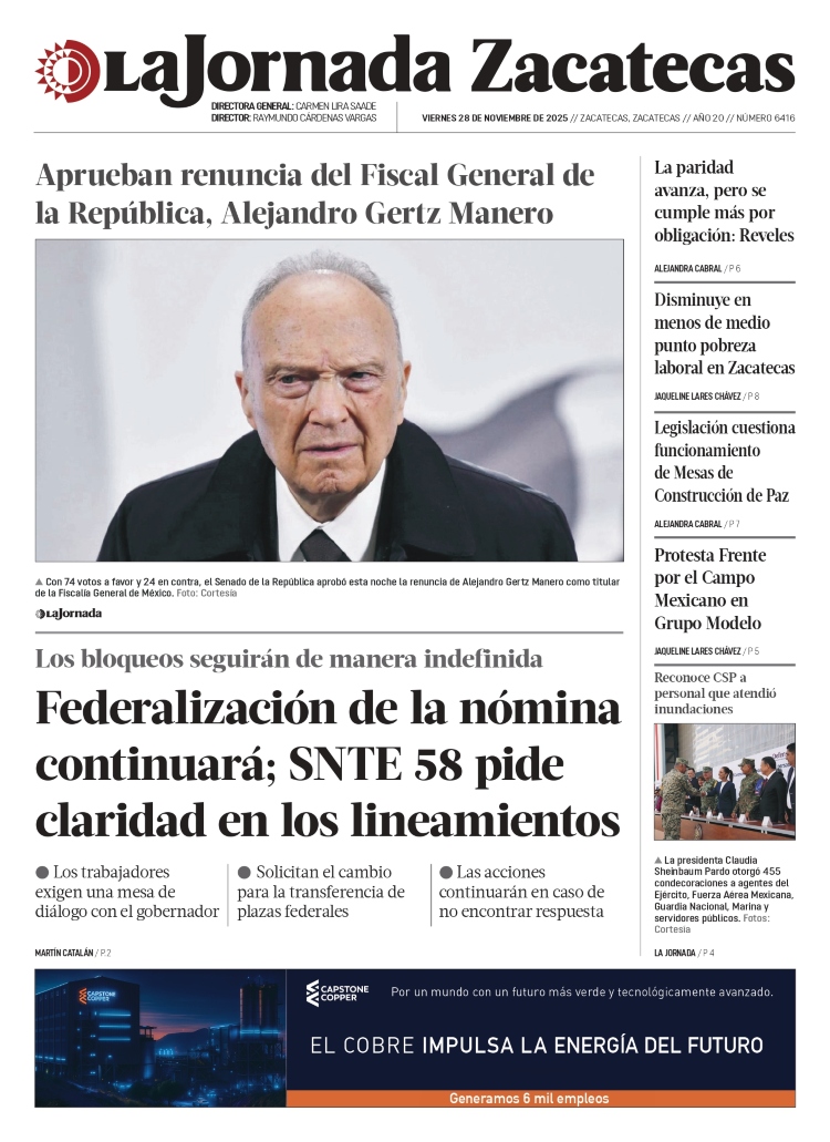 28 de Noviembre de 2025 – Federalización de la nómina continuará; SNTE 58 pide claridad en los lineamientos