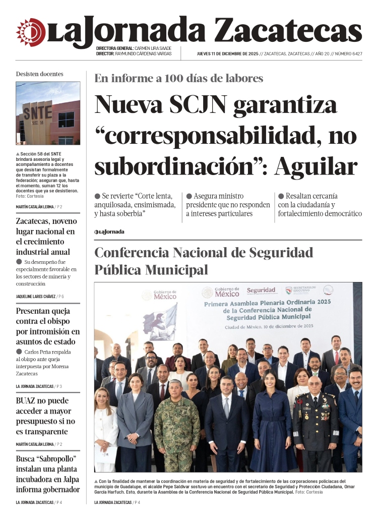 11 de Diciembre de 2025 – Nueva SCJN garantiza “corresponsabilidad, no subordinación”: Aguilar