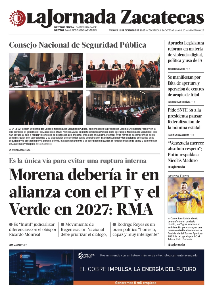 12 de Diciembre de 2025 – Morena debería ir en alianza con el PT y el Verde en 2027: RMA