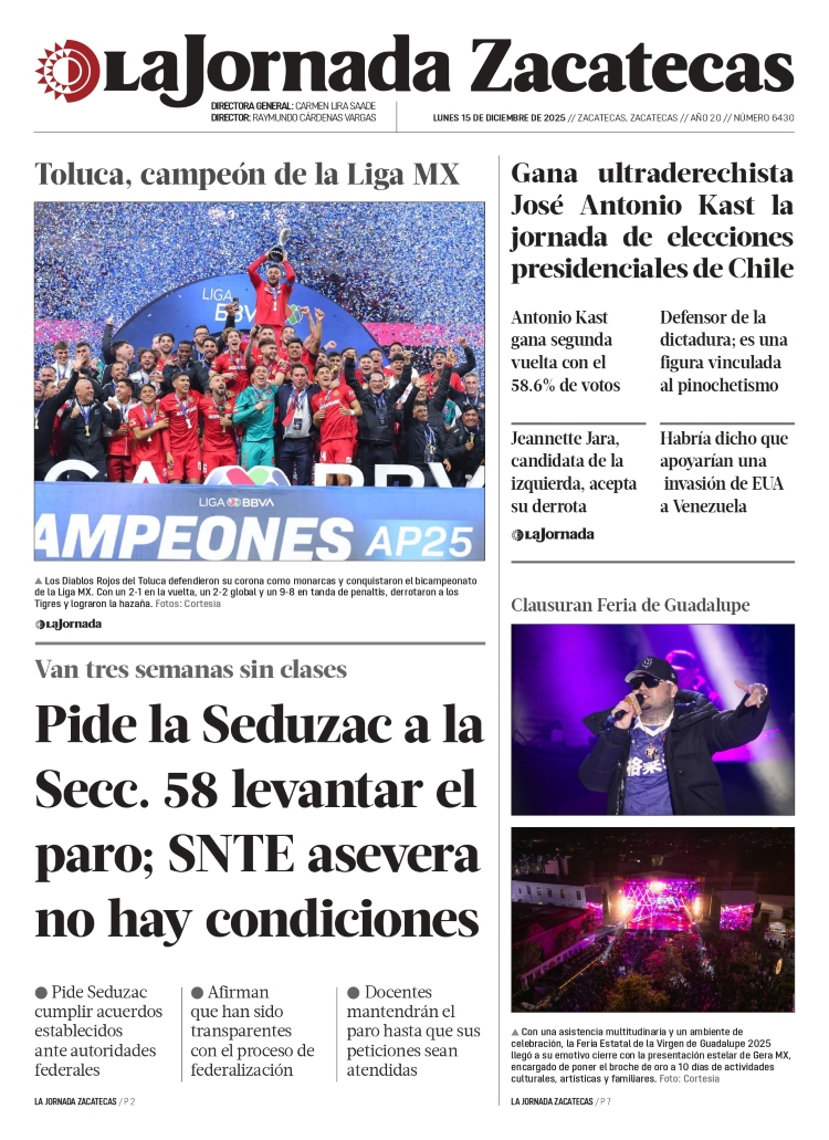 15 de Diciembre de 2025 – Pide la Seduzac a la Secc. 58 levantar el paro; SNTE asevera no hay condiciones