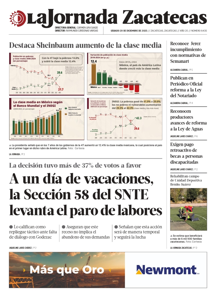 20 de Diciembre de 2025 – A un día de vacaciones, la Sección 58 del SNTE levanta el paro de labores