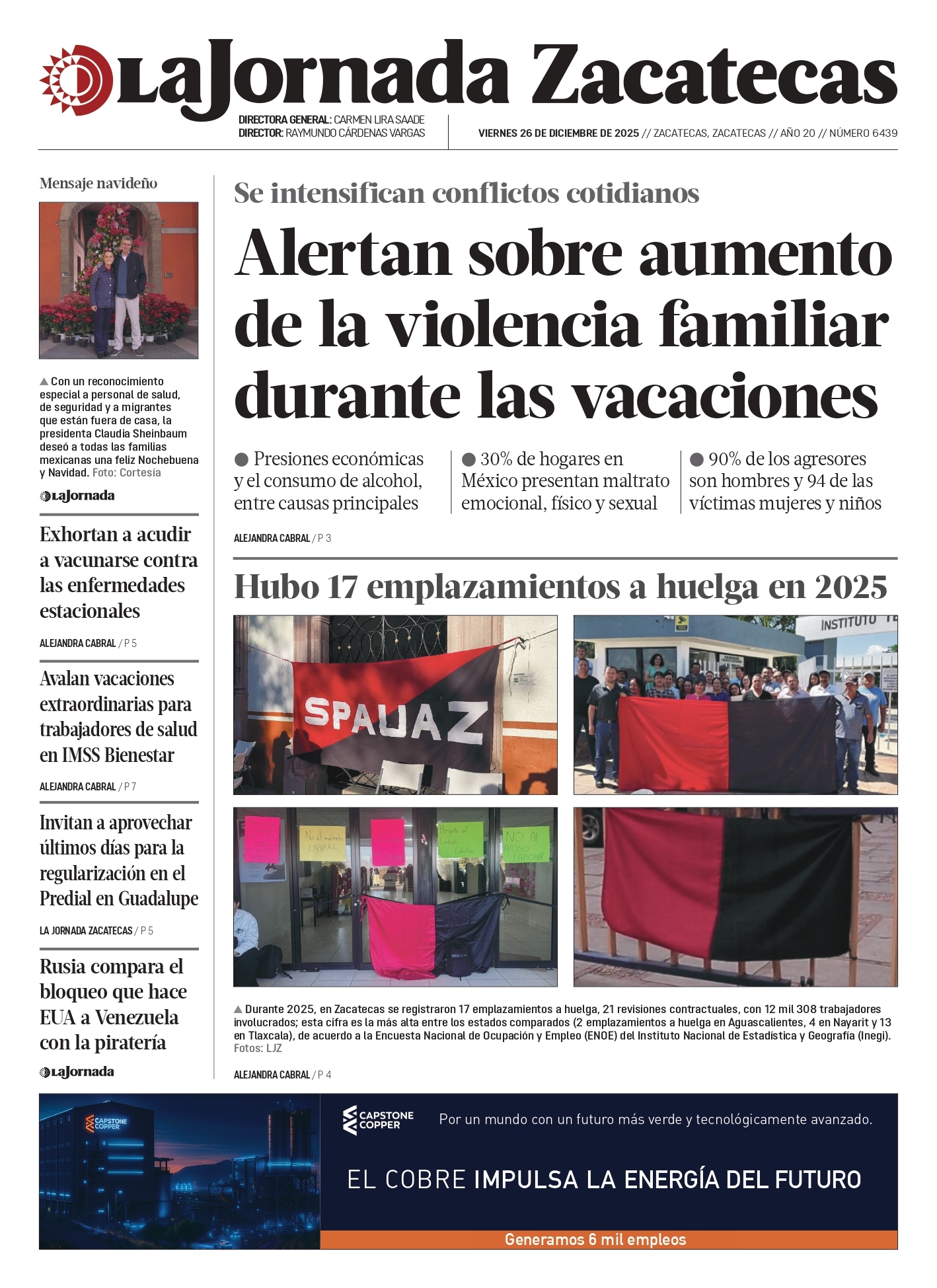 26 de Diciembre de 2025 – Alertan sobre aumento de la violencia familiar durante las vacaciones