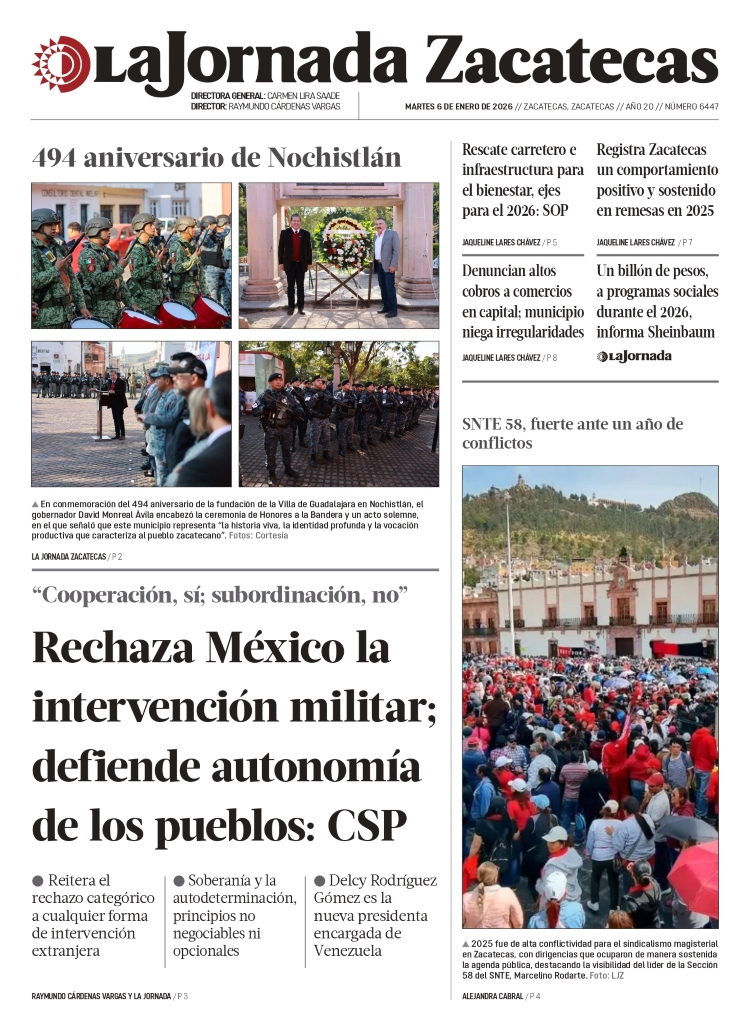 06 de Enero de 2026 – Rechaza México la intervención militar; defiende autonomía de los pueblos: CSP