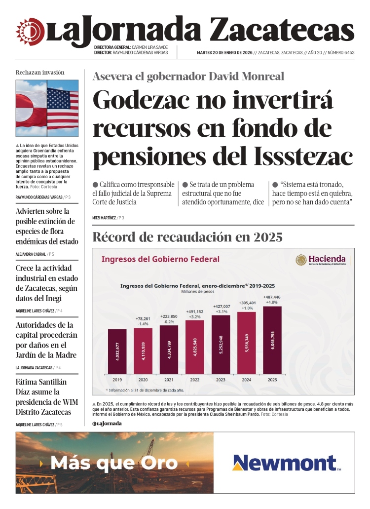 20 de Enero de 2026 – Godezac no invertirá recursos en fondo de pensiones del Issstezac