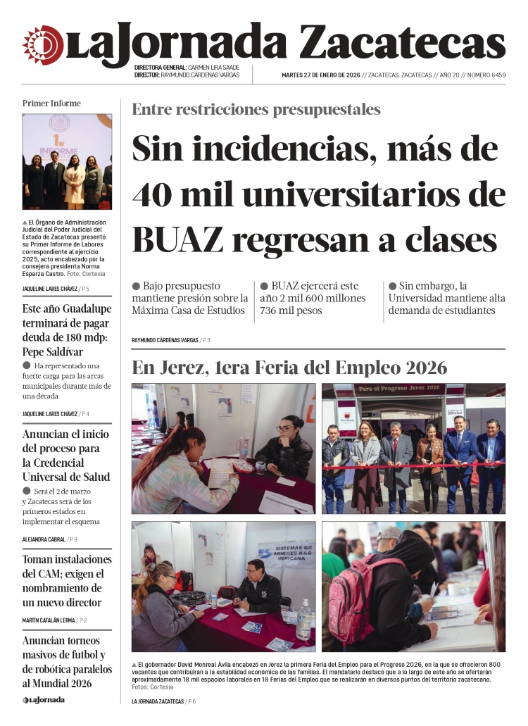 27 de Enero de 2026 – Sin incidencias, más de 40 mil universitarios de BUAZ regresan a clases