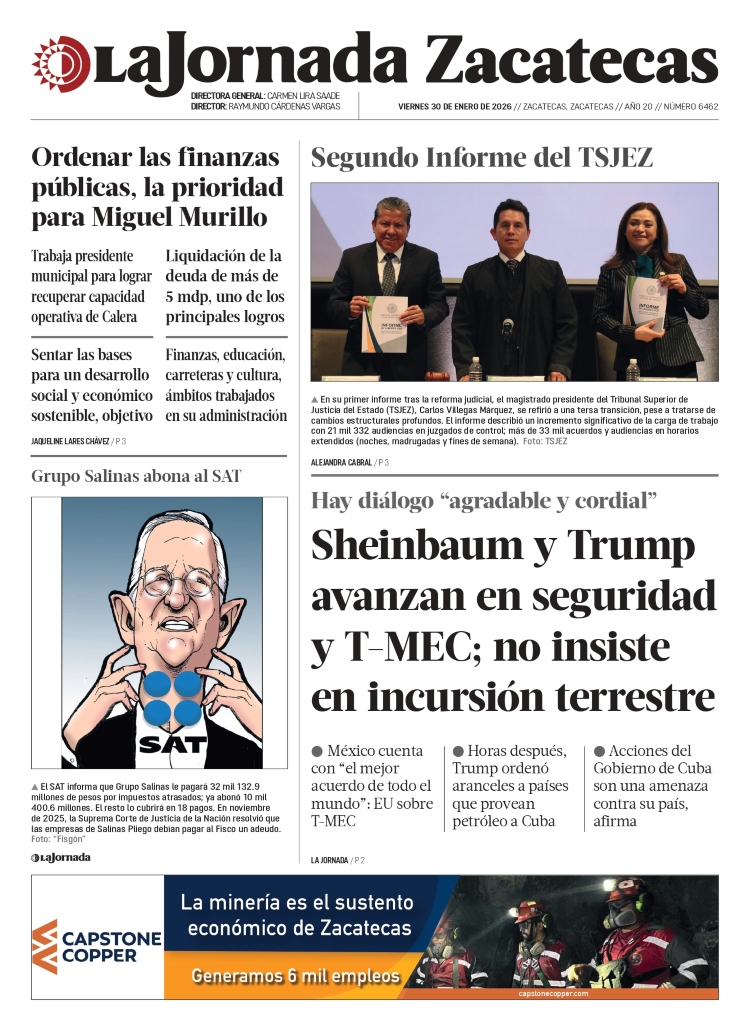 30 de Enero de 2026 – Sheinbaum y Trump avanzan en seguridad y T-MEC; no insiste en incursión terrestre