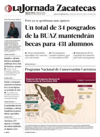 22 de Enero de 2026 – Un total de 34 posgrados de la BUAZ mantendrán becas para 431 alumnos