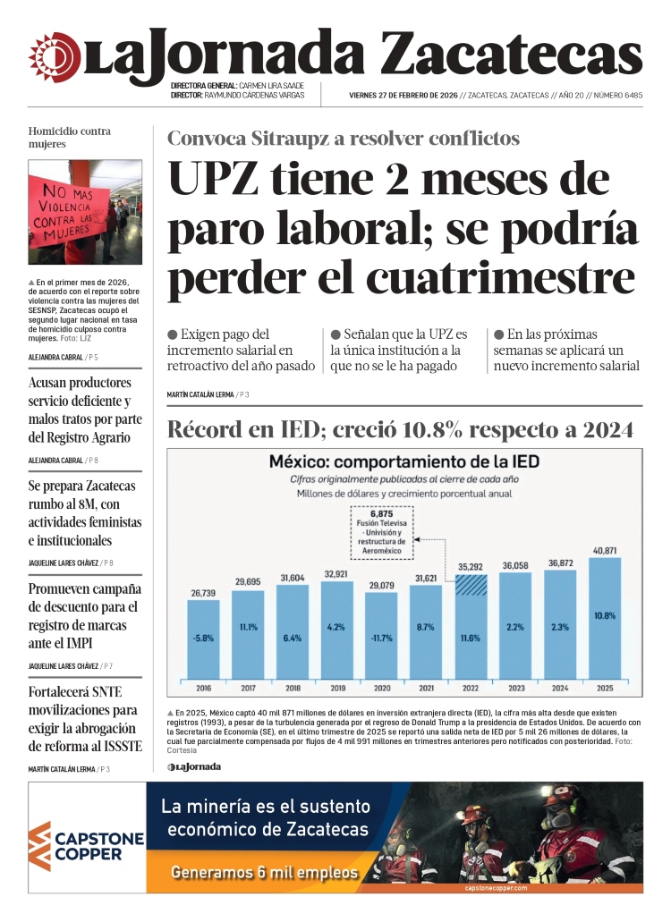 27 de Febrero de 2026 – UPZ tiene 2 meses de paro laboral; se podría perder el cuatrimestre