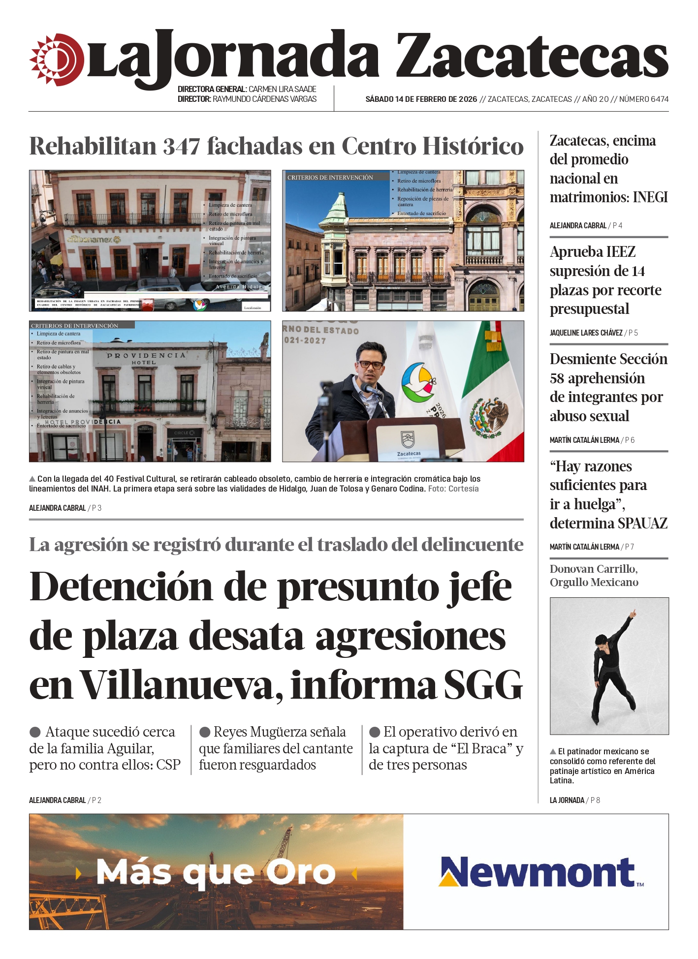 14 de Febrero de 2026 – Detención de jefe de plaza causó ataque en Villanueva