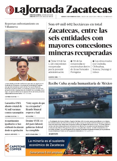 13 de Febrero de 2026 – Zacatecas, entre los seis estados con más concesiones mineras recuperadas