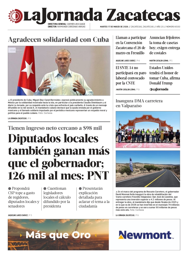 17 de Marzo de 2026 – Diputados locales también ganan más que el gobernador; 126 mil al mes: PNT