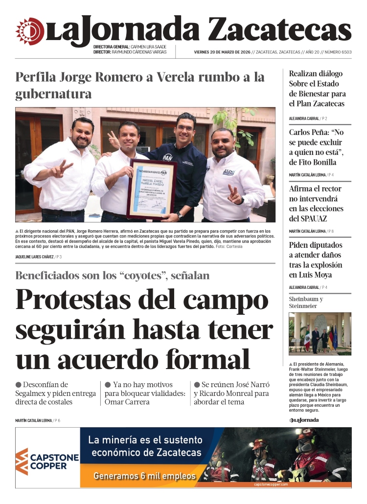 20 de Marzo de 2026 – Protestas del campo seguirán hasta tener un acuerdo formal