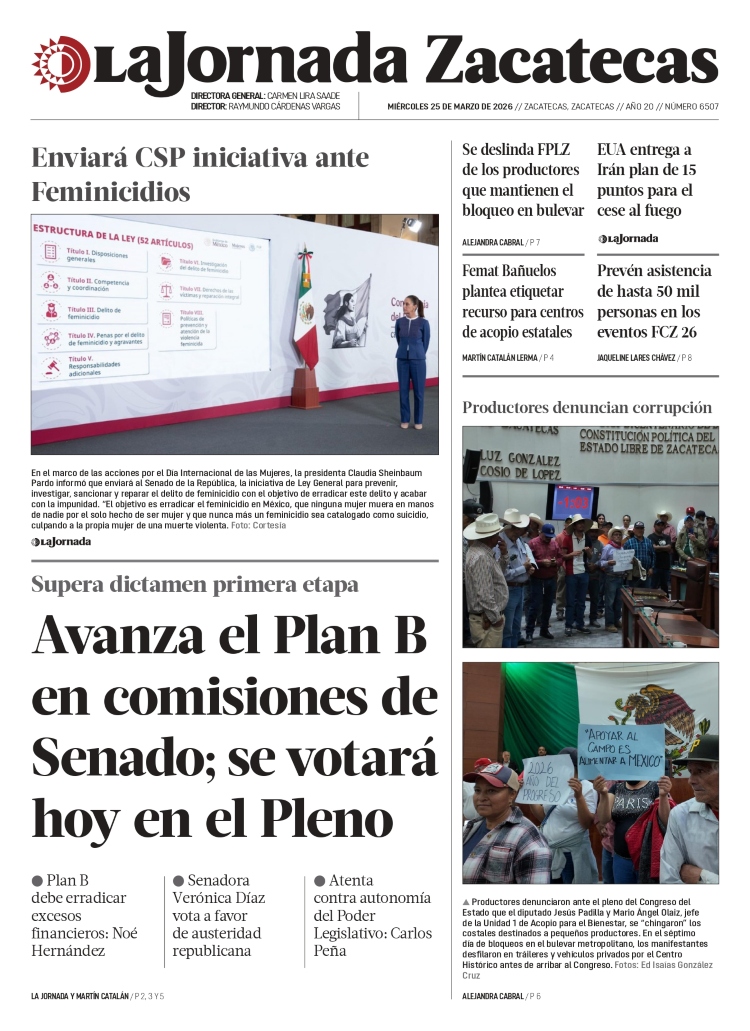 25 de Marzo de 2026 – Avanza el Plan B en comisiones de Senado; se votará hoy en el Pleno