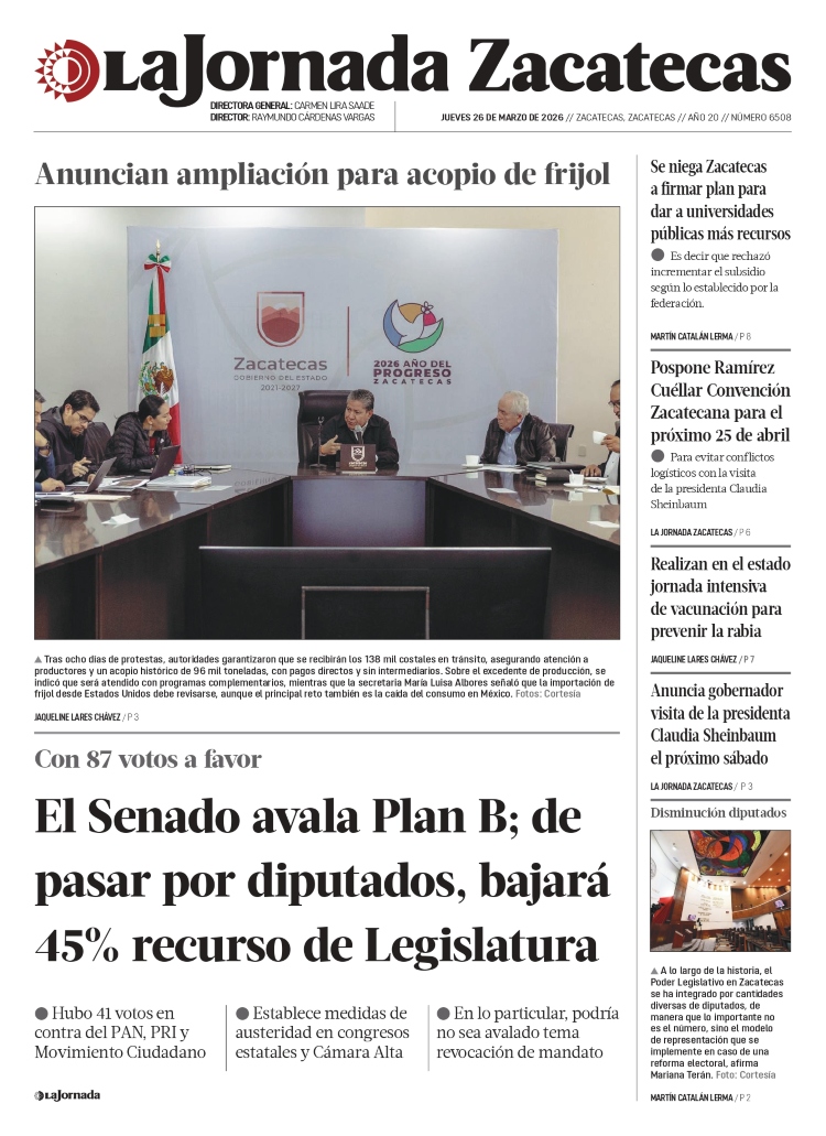 26 de Marzo de 2026 – El Senado avala Plan B; de pasar por diputados, bajará 45% recurso de Legislatura
