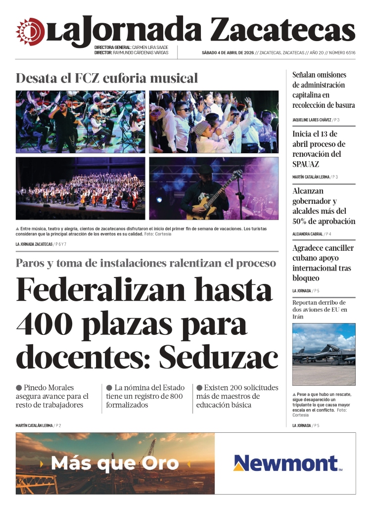 04 de Abril de 2026 – Federalizan hasta 400 plazas para docentes: Seduzac