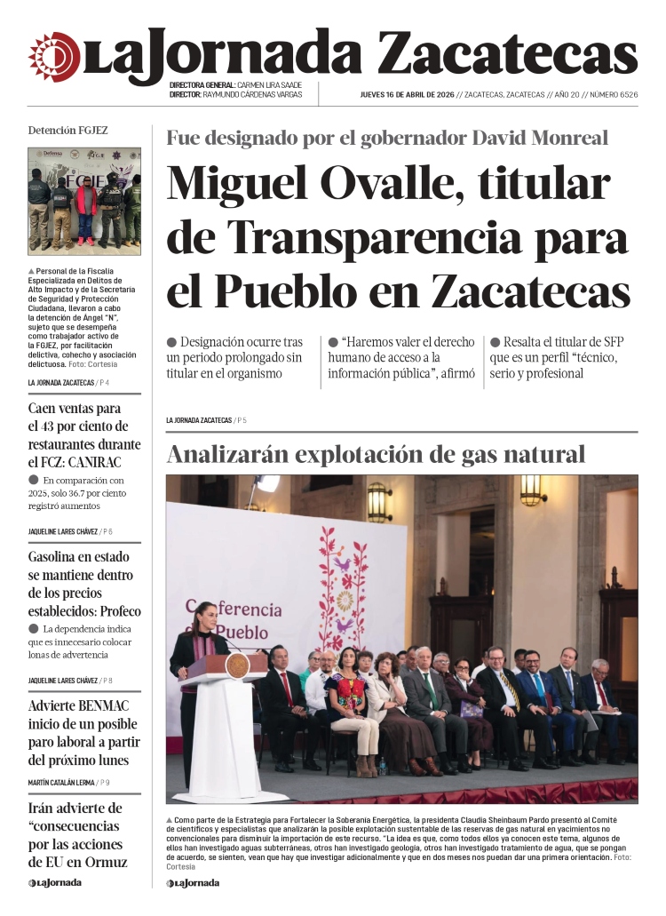 16 de Abril de 2026 – Miguel Ovalle, titular de Transparencia para el Pueblo en Zacatecas