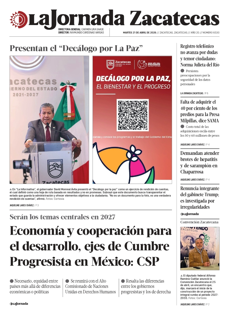 21 de Abril de 2026 – Economía y cooperación para el desarrollo, ejes de Cumbre Progresista en México: CSP
