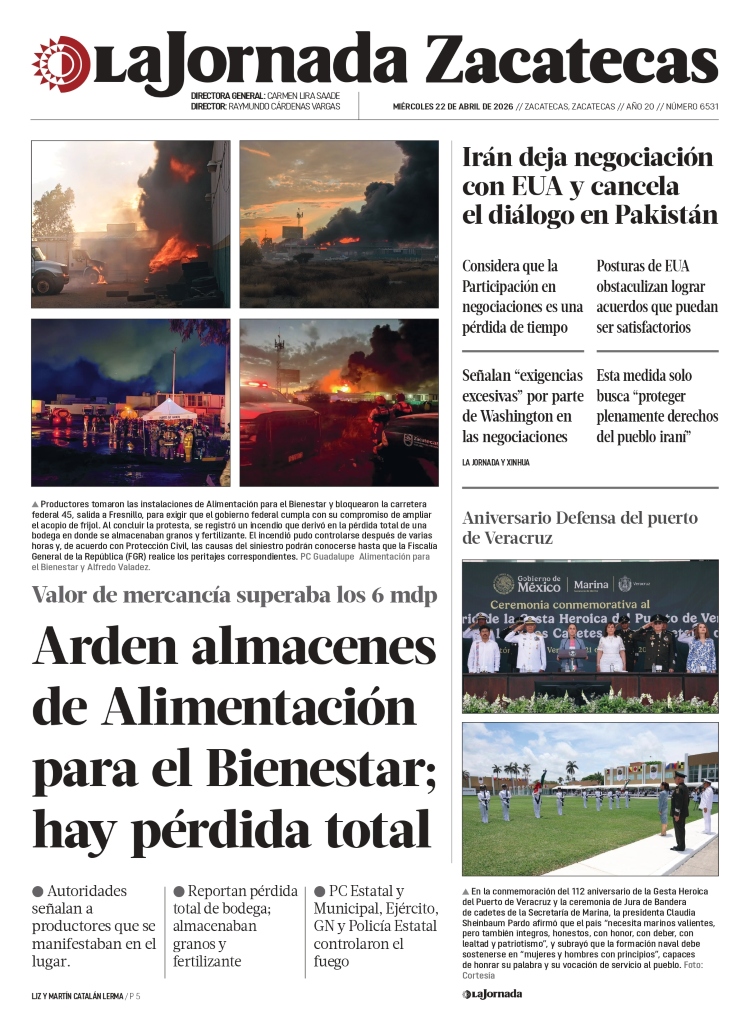 22 de Abril de 2026 – Arden almacenes de Alimentación para el Bienestar; hay pérdida total
