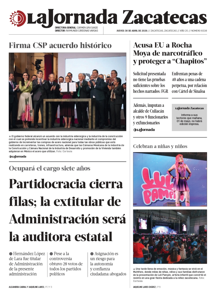 30 de Abril de 2026 – Partidocracia cierra filas; la extitular de Administración será la auditora estatal