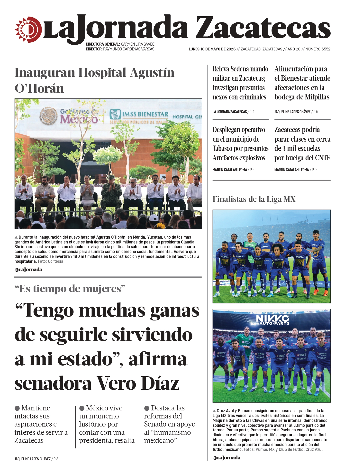 18 de Mayo de 2026 – “Tengo muchas ganas de seguirle sirviendo a mi estado»: Vero Díaz