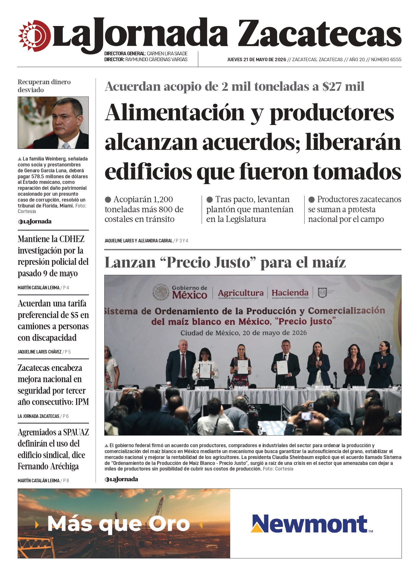 21 de Mayo de 2026 – Productores y Alimentación para el Bienestar retoman mesa de diálogo