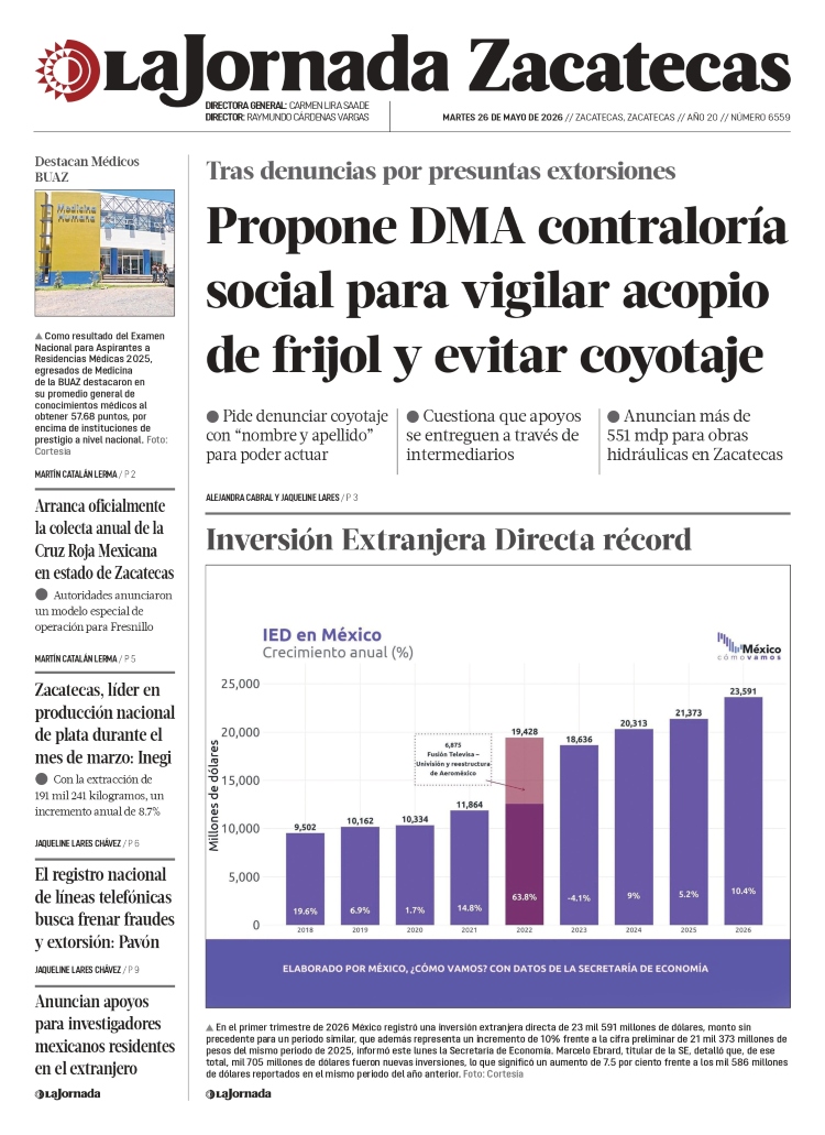26 de Mayo de 2026 – Propone DMA contraloría social para vigilar acopio de frijol y evitar coyotaje