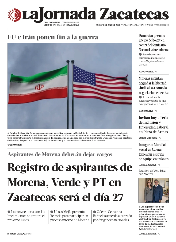 18 de Junio de 2026 – Registro de aspirantes de Morena, Verde y PT en Zacatecas será el día 27