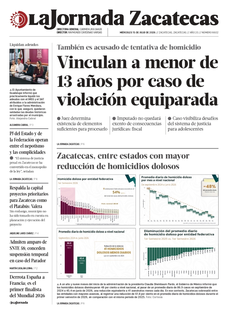 15 de Julio de 2026 – Vinculan a menor de 13 años por caso de violación equiparada