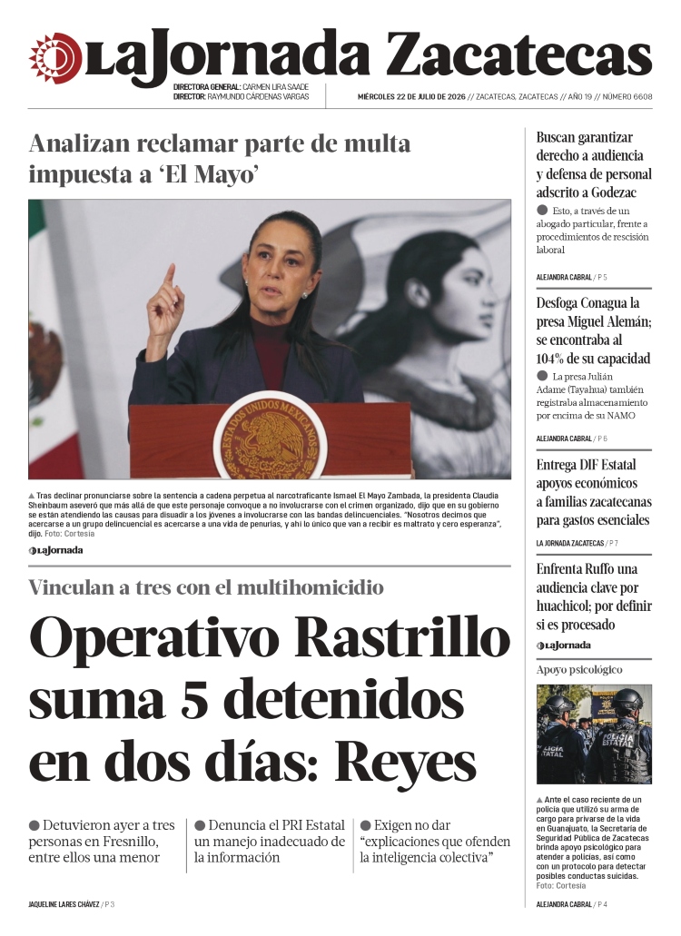 22 de Julio de 2026 – Operativo Rastrillo suma 5 detenidos en dos días: Reyes