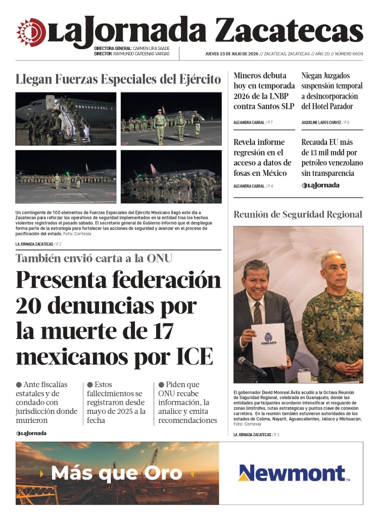 23 de Julio de 2026 – Presenta federación 20 denuncias por la muerte de 17 mexicanos por ICE