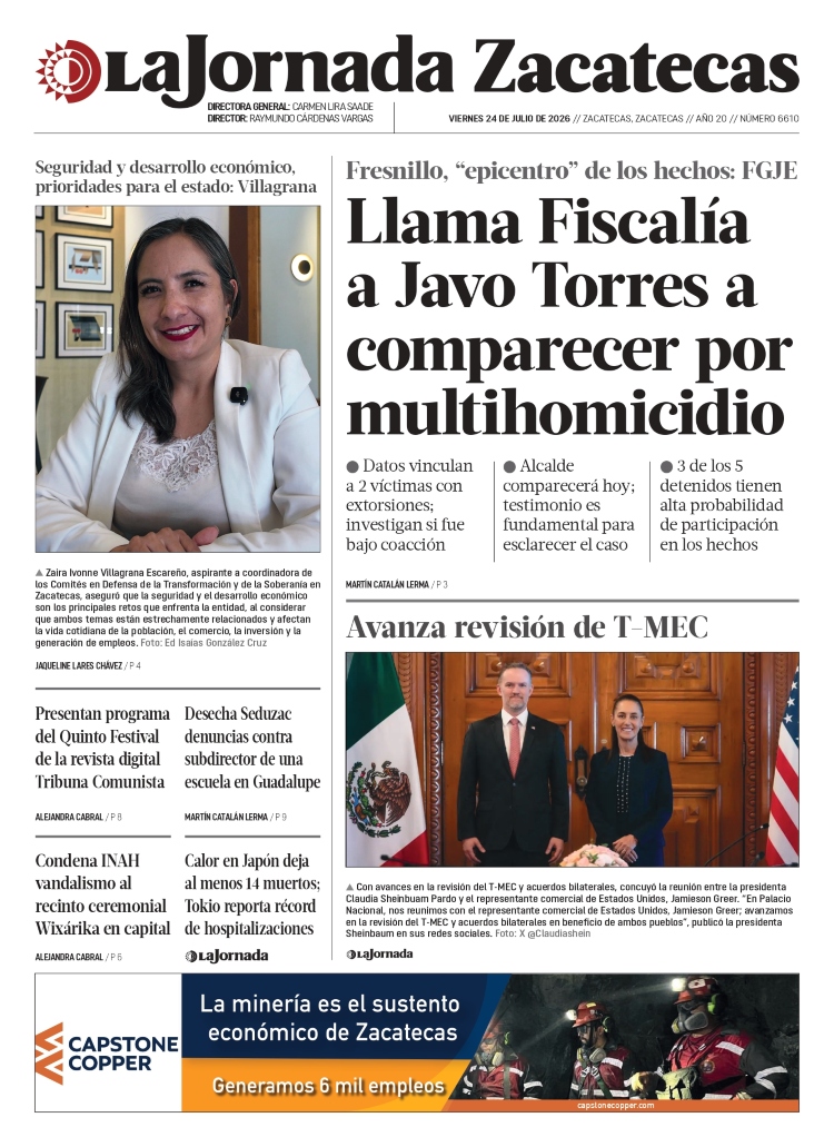 24 de Julio de 2026 – Llama Fiscalía a Javo Torres a comparecer por multihomicidio